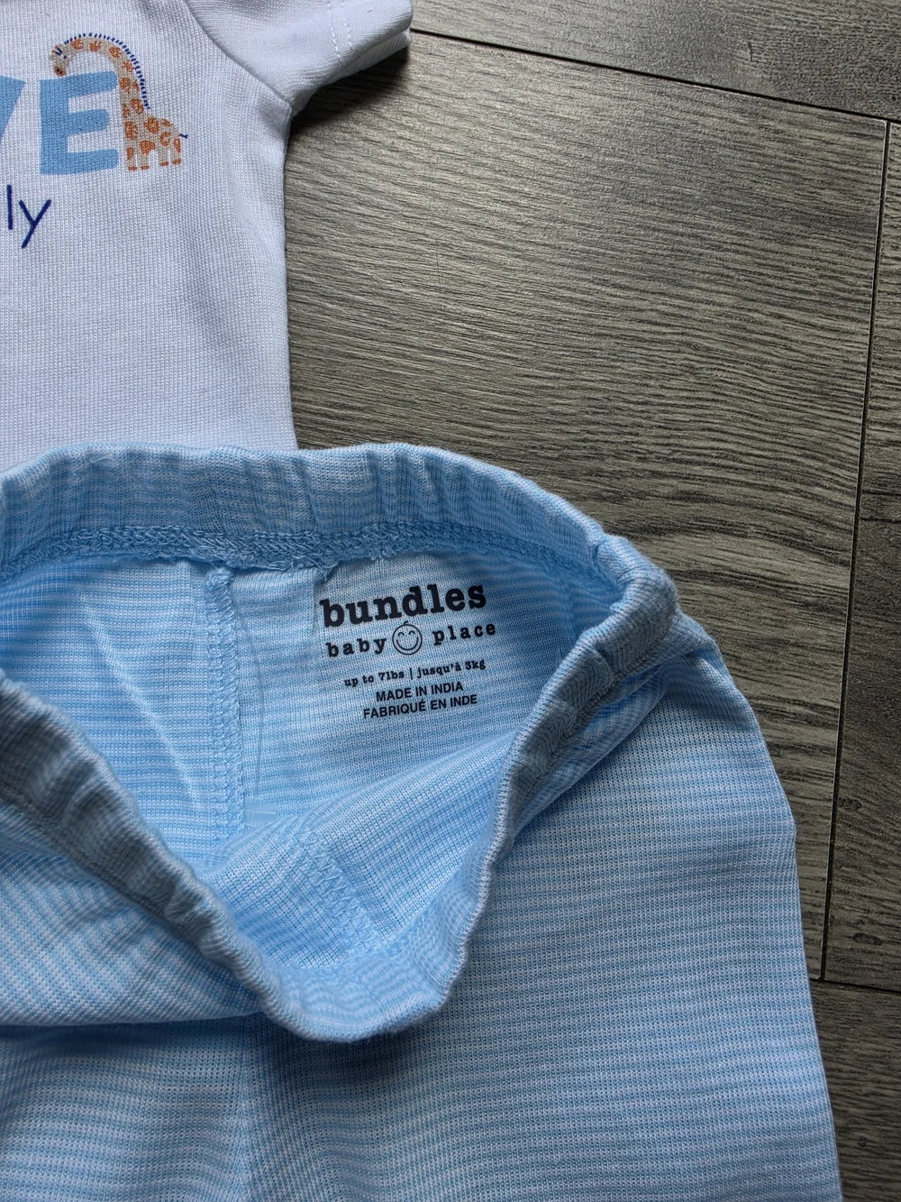 3/$6 Baby Blue 'Love My Family' Bodysuit & Footed Pant Set